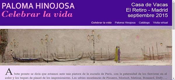 Panorámicas 360 esféricas, tour virtual y espacio web de la exposición Celebrar la vida de Paloma Hinojosa